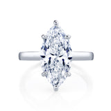 4.03 Carat Lab Diamond Marquise Engagement Ring in 14k White Gold