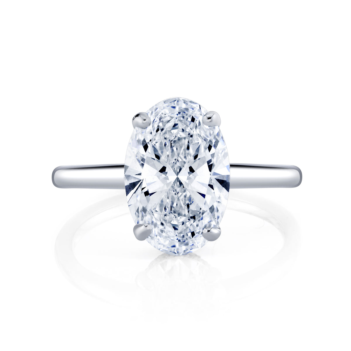 3.07 Carat Lab Diamond Engagement Ring in 14k White Gold