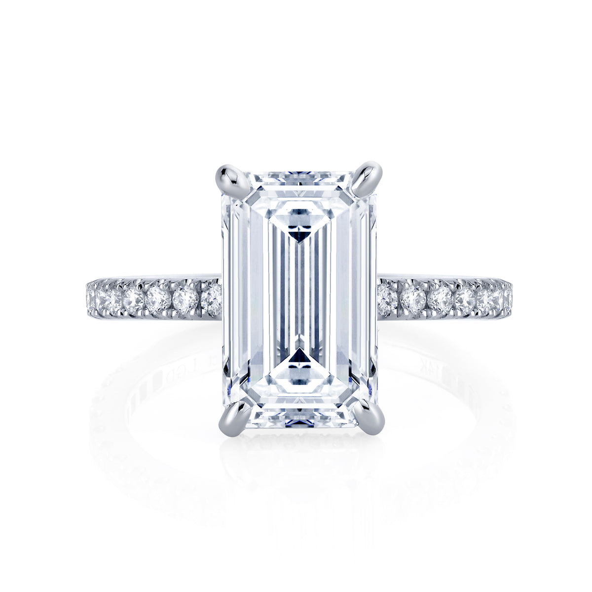 4.00 Carat Lab Diamond Engagement Ring in 14k White Gold