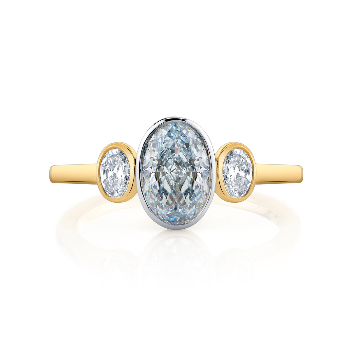 1.10 Carat Oval Cut Lab Diamond Engagement Ring in 14k Yellow Gold