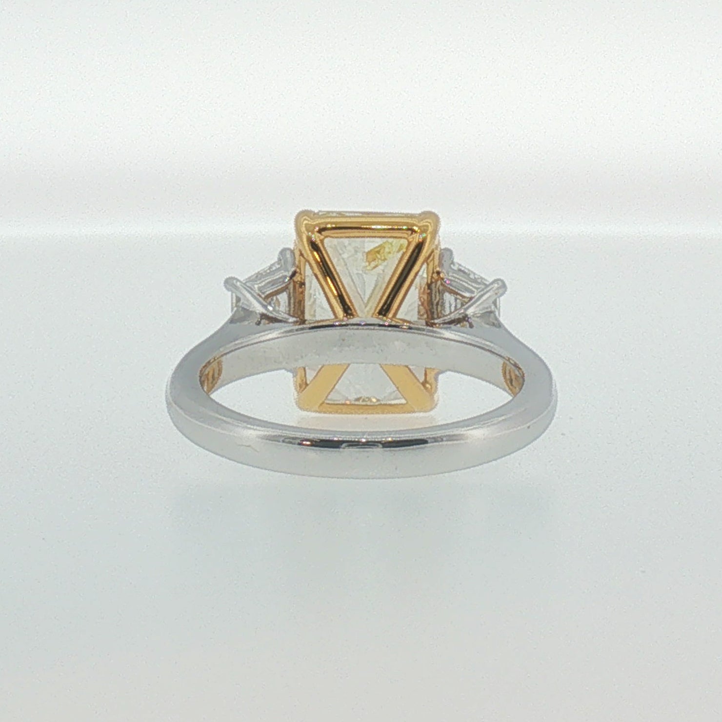 Fancy Yellow Diamond Three-Stone Ring in White Gold