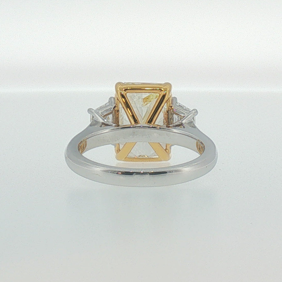 Fancy Yellow Diamond Three-Stone Ring in White Gold