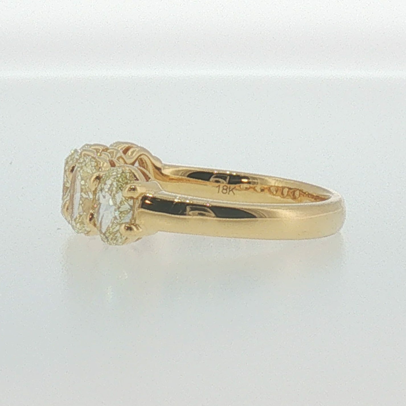 Fancy Yellow Oval Diamond Five-Stone Ring in Yellow Gold