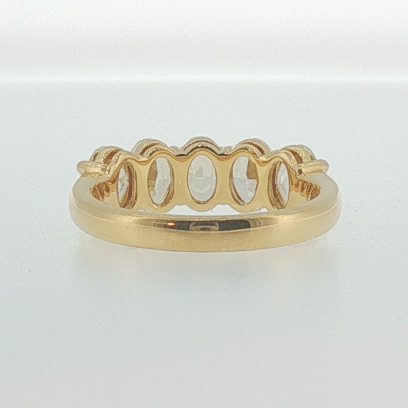Fancy Yellow Oval Diamond Five-Stone Ring in Yellow Gold