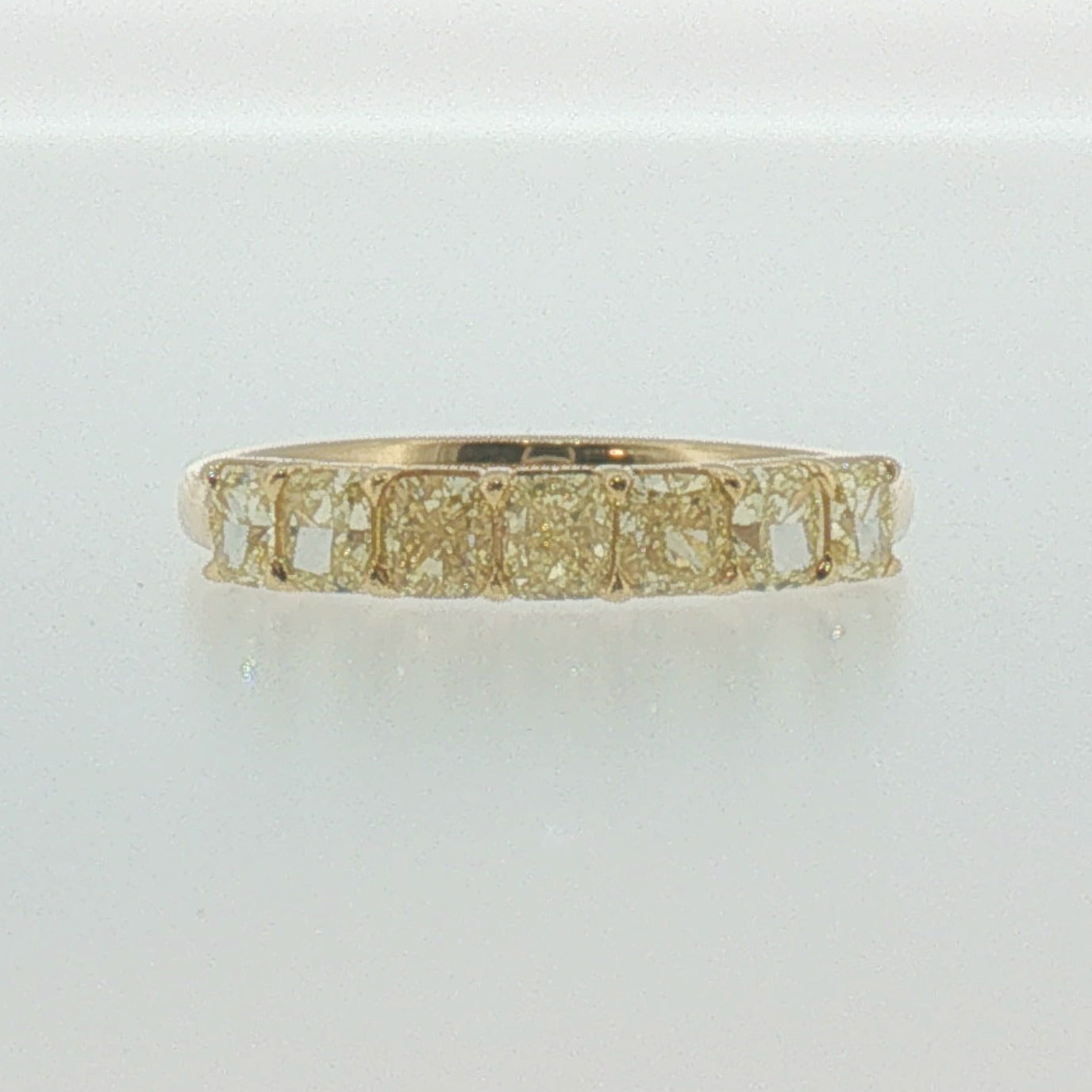 Fancy Yellow Diamond Band in Yellow Gold