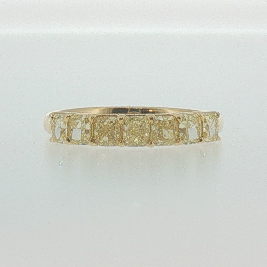 Fancy Yellow Diamond Band in Yellow Gold