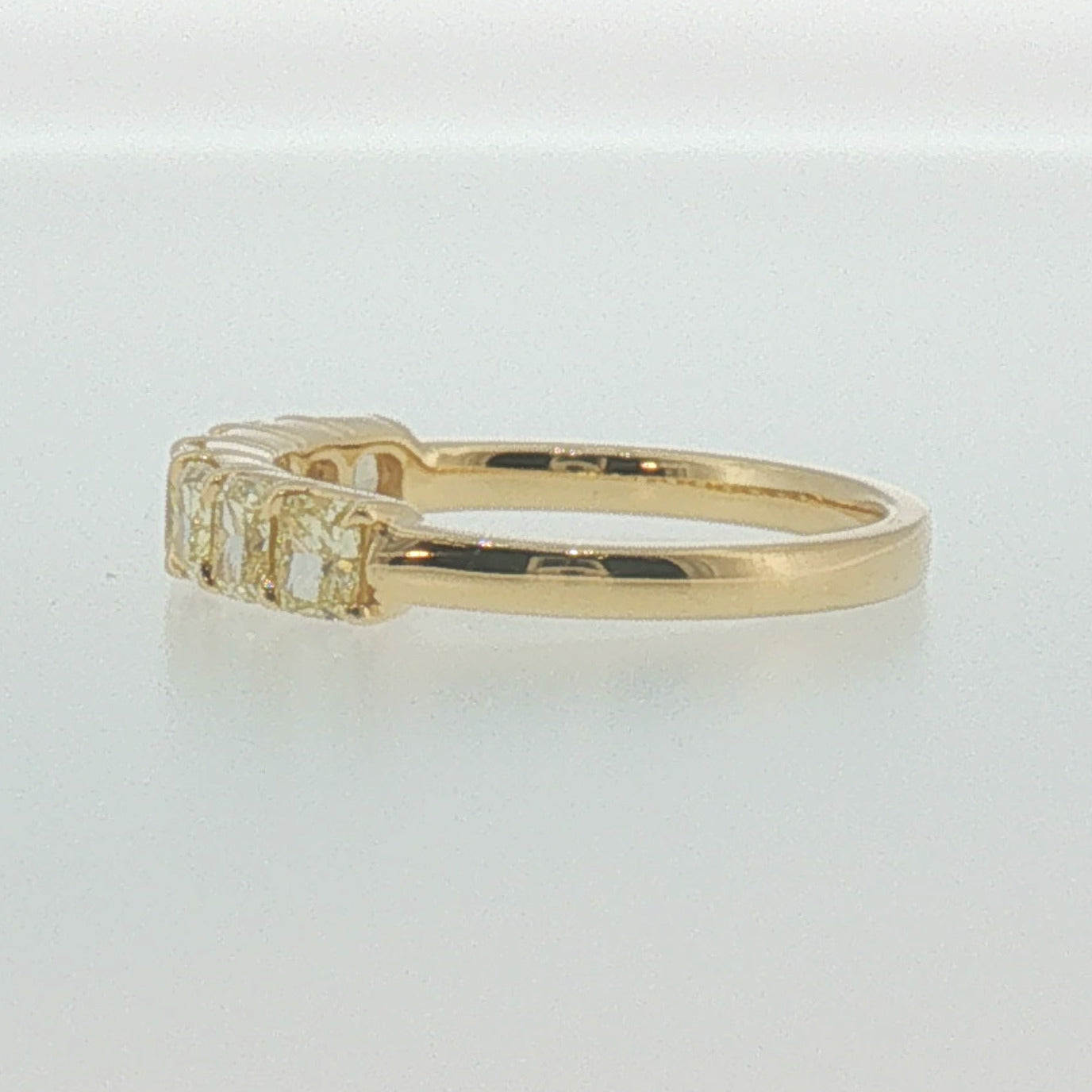 Fancy Yellow Diamond Band in Yellow Gold