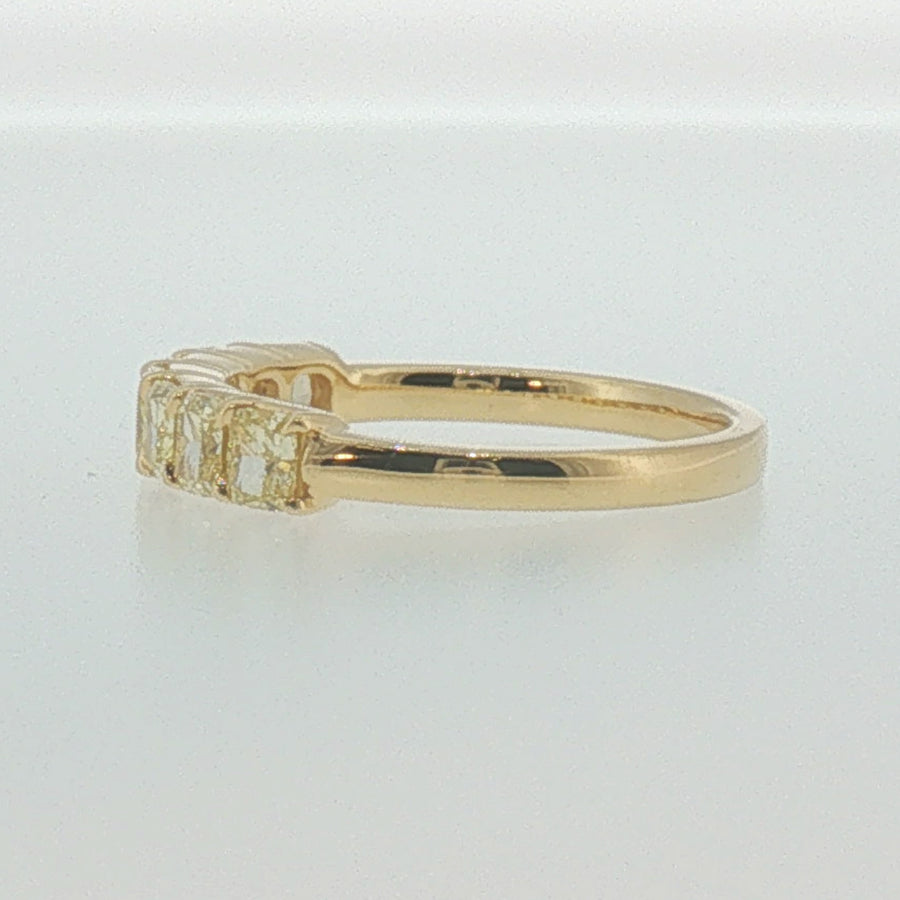 Fancy Yellow Diamond Band in Yellow Gold