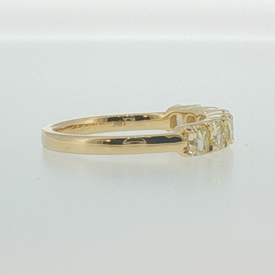 Fancy Yellow Diamond Band in Yellow Gold