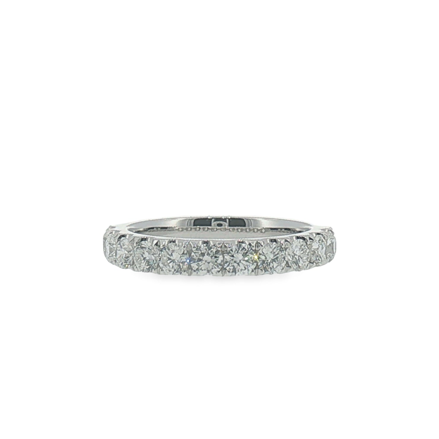 White Gold Round Diamond 'U' set Band