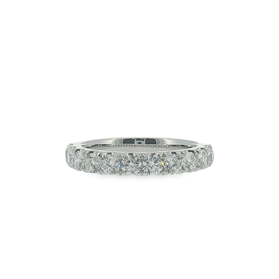 White Gold Round Diamond 'U' set Band