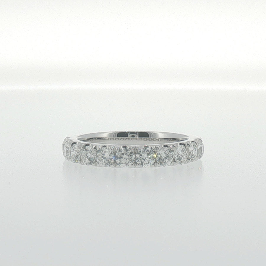 White Gold Round Diamond 'U' set Band