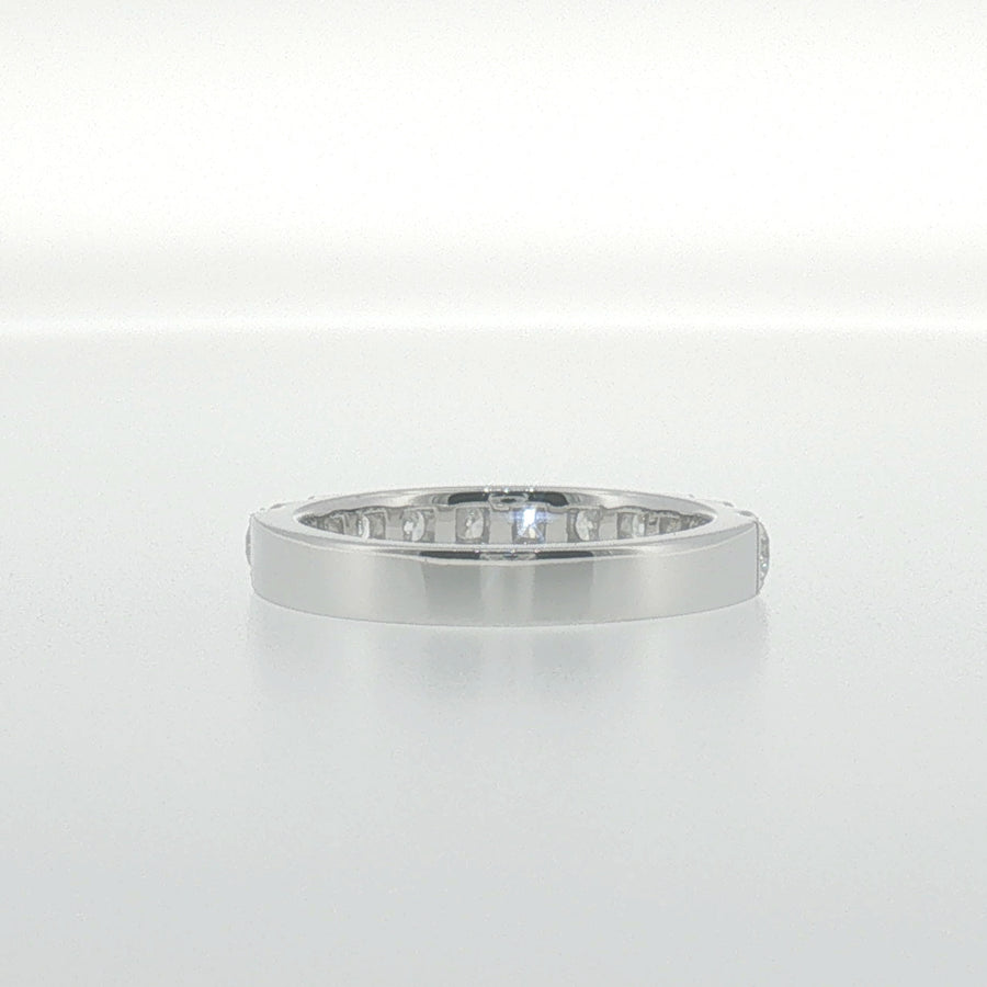White Gold Round Diamond 'U' set Band
