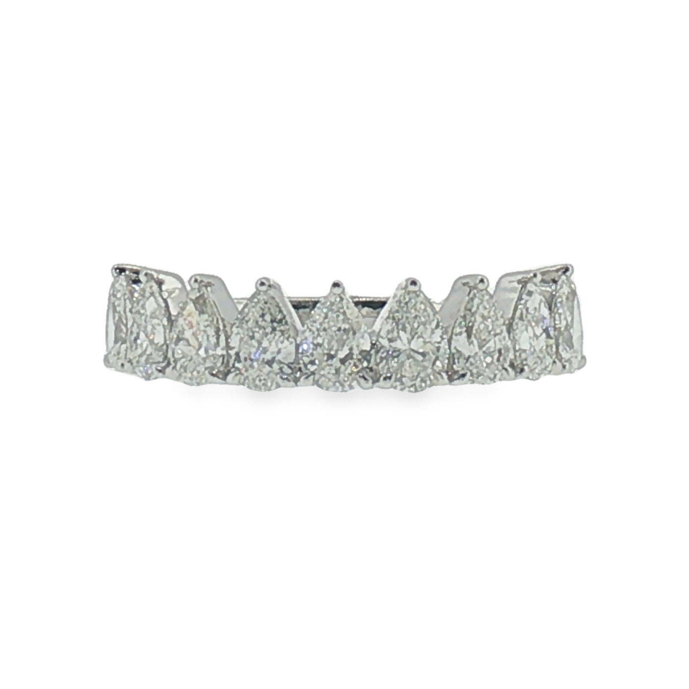 Pear Shape Diamond Band in White Gold