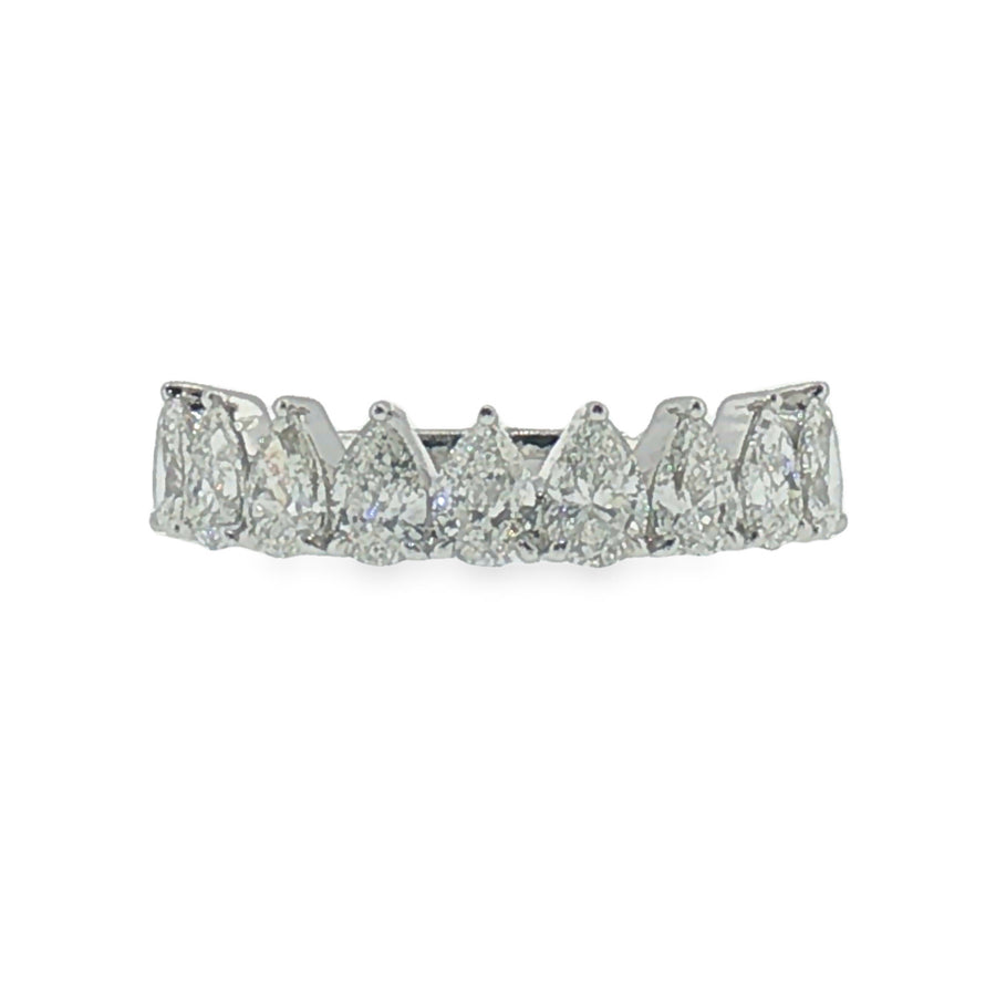 Pear Shape Diamond Band in White Gold
