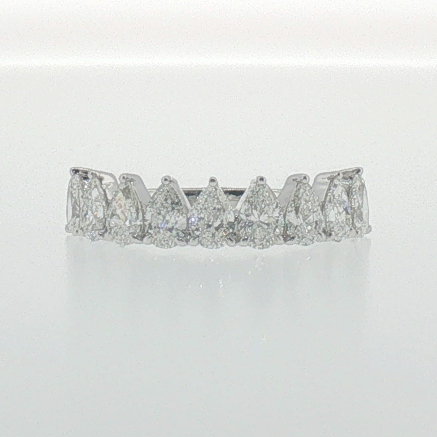 Pear Shape Diamond Band in White Gold