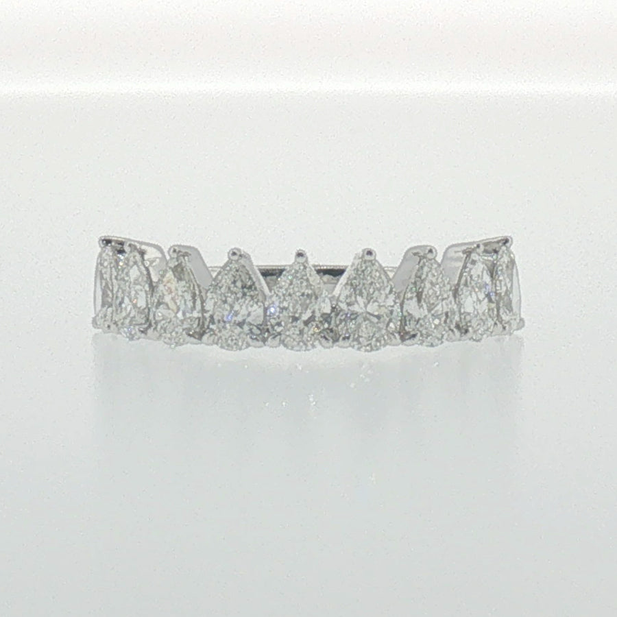 Pear Shape Diamond Band in White Gold