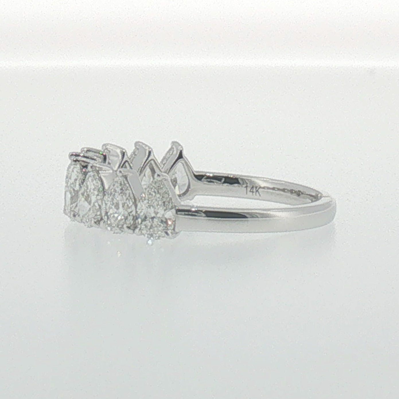 Pear Shape Diamond Band in White Gold