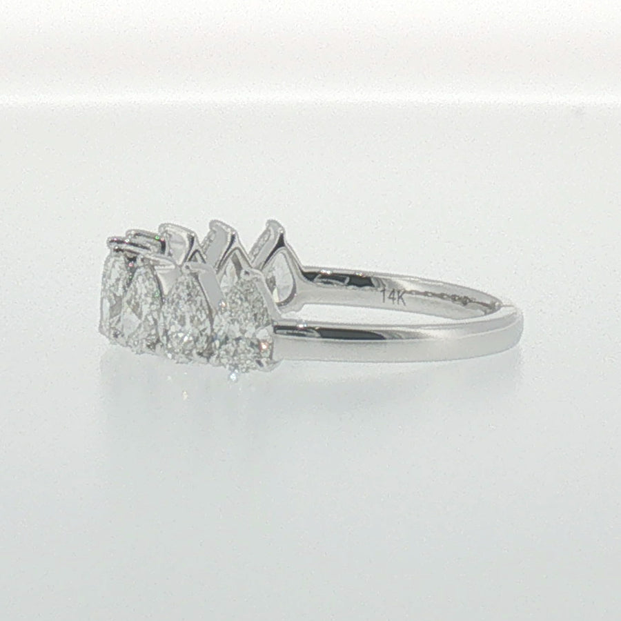Pear Shape Diamond Band in White Gold