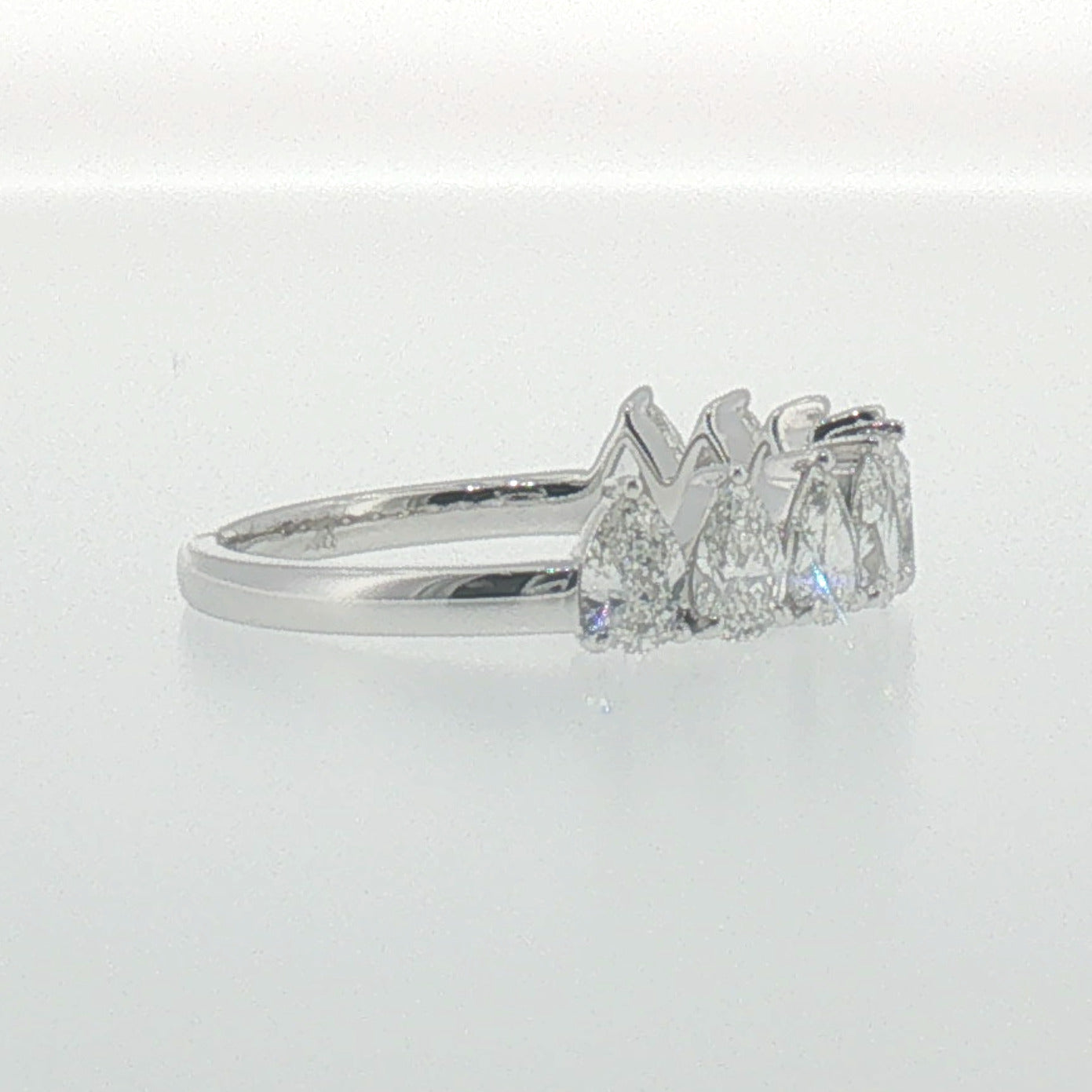 Pear Shape Diamond Band in White Gold