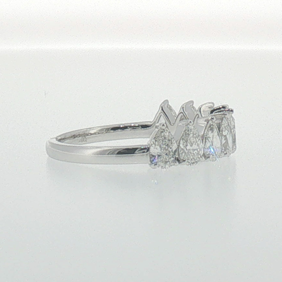 Pear Shape Diamond Band in White Gold