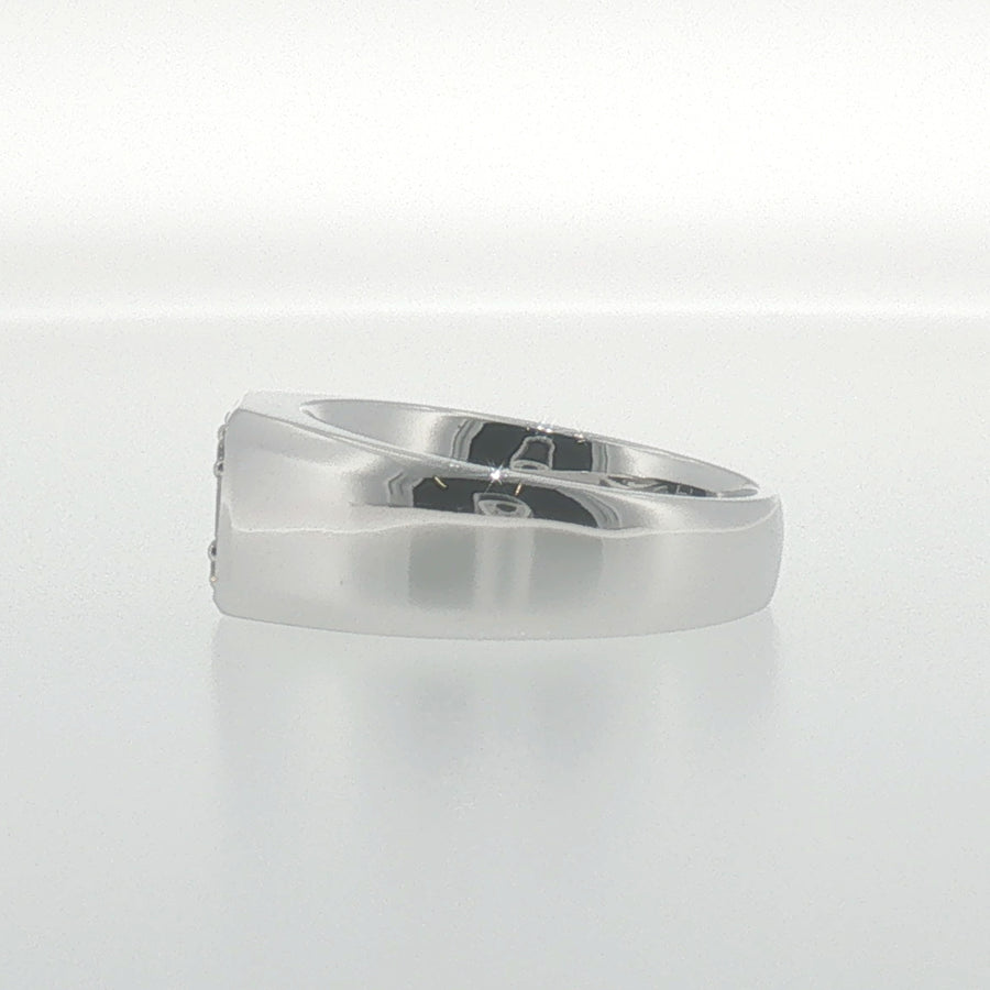 White Gold Composite Diamond Signet Ring