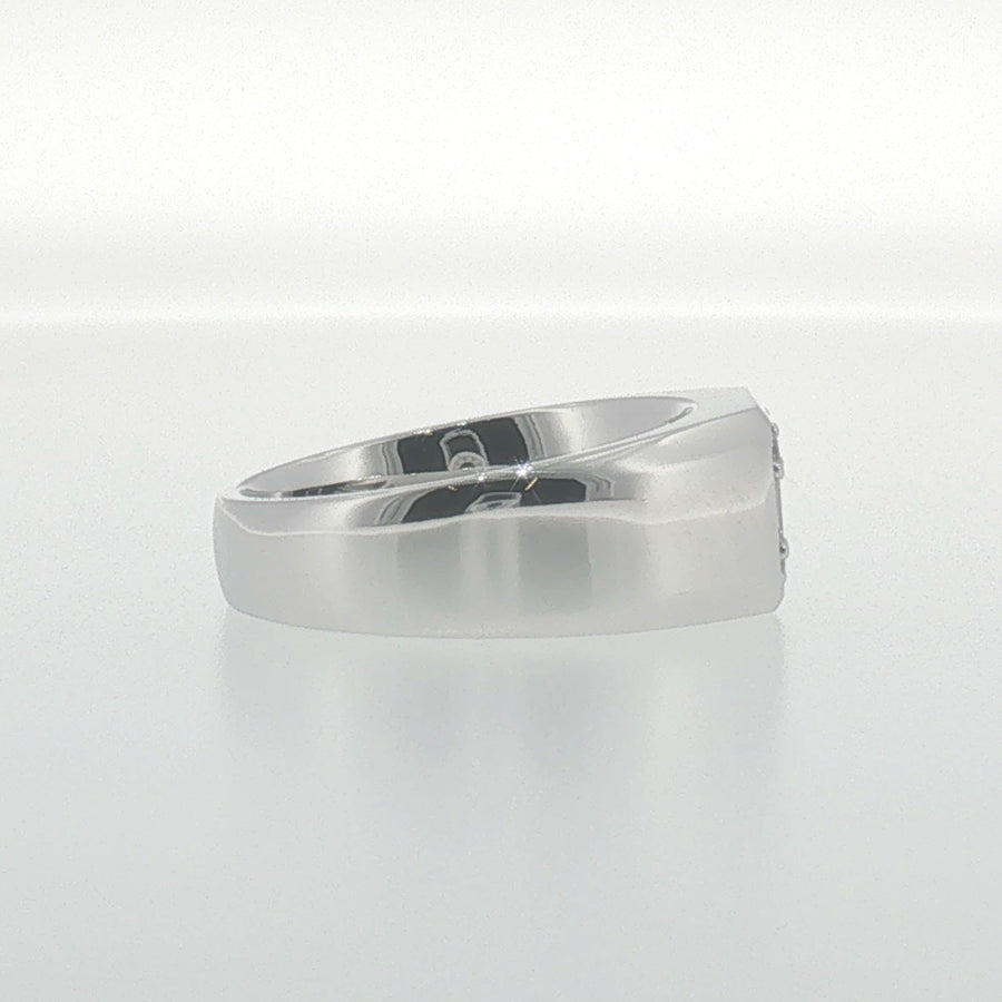 White Gold Composite Diamond Signet Ring