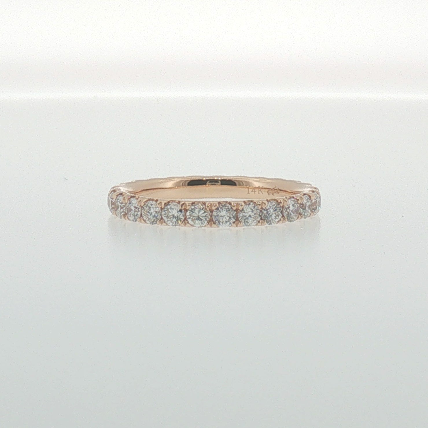 Round Diamond Eternity Ring in Rose Gold