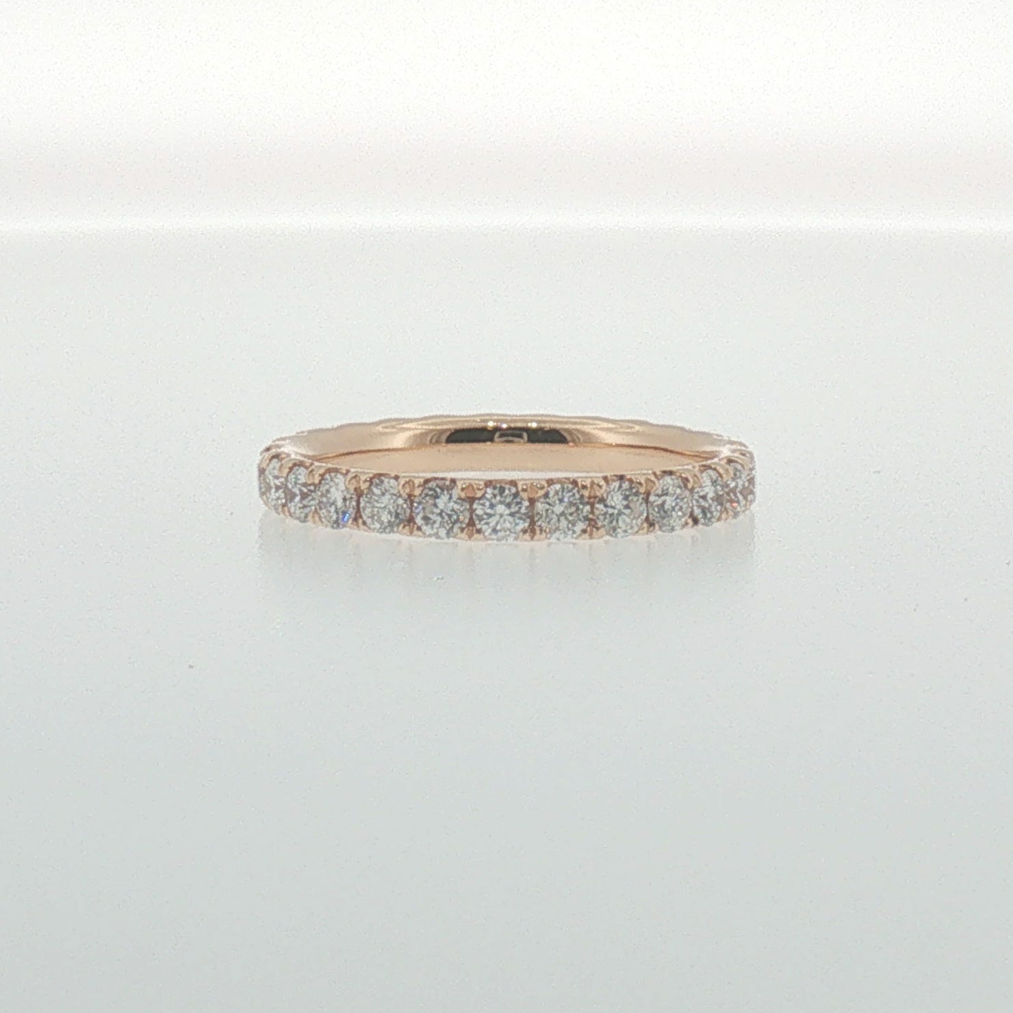 Round Diamond Eternity Ring in Rose Gold