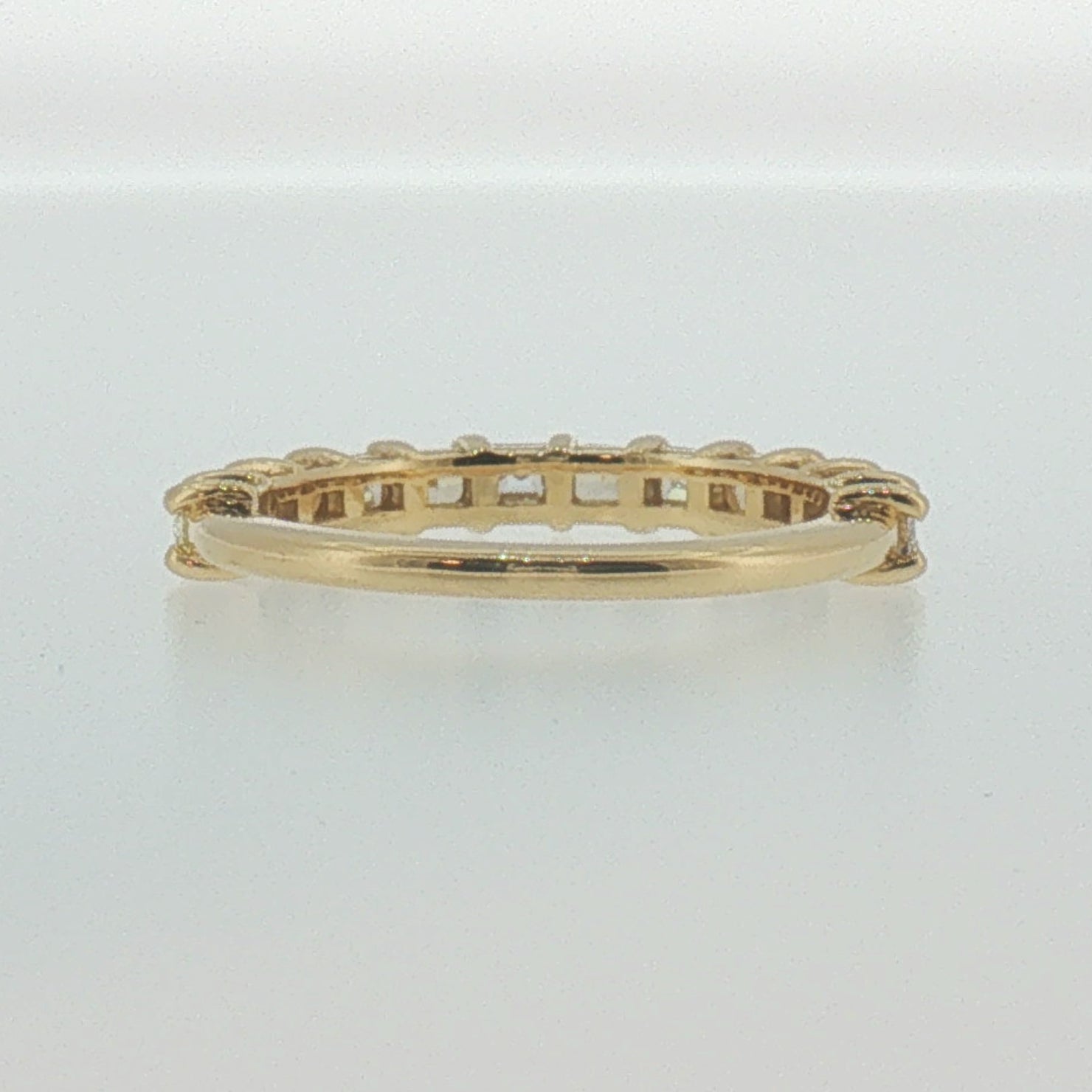 Fancy Yellow and White Diamond Band in Yellow Gold