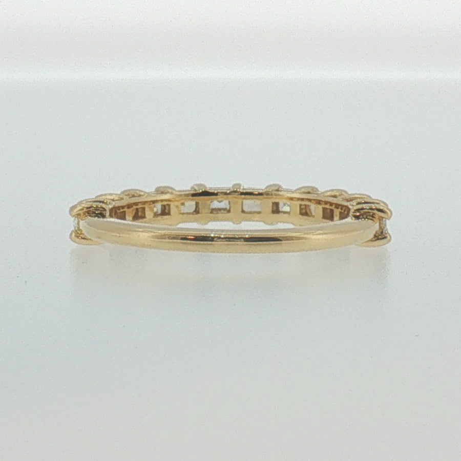 Fancy Yellow and White Diamond Band in Yellow Gold