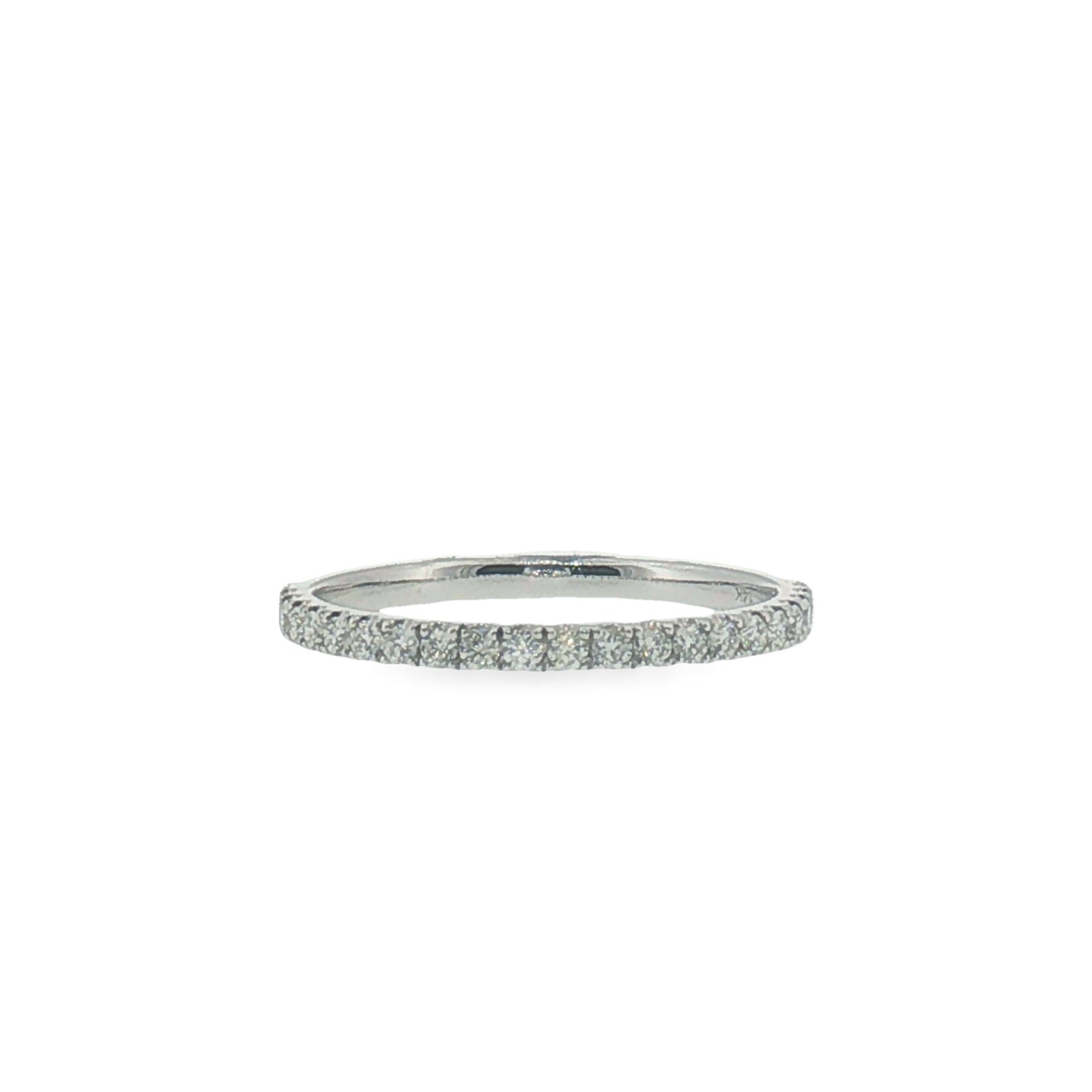 Diamond 'U' Set Band in White Gold