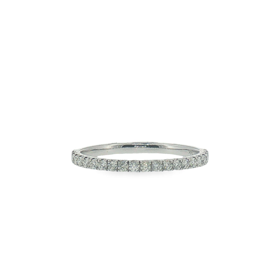 Diamond 'U' Set Band in White Gold