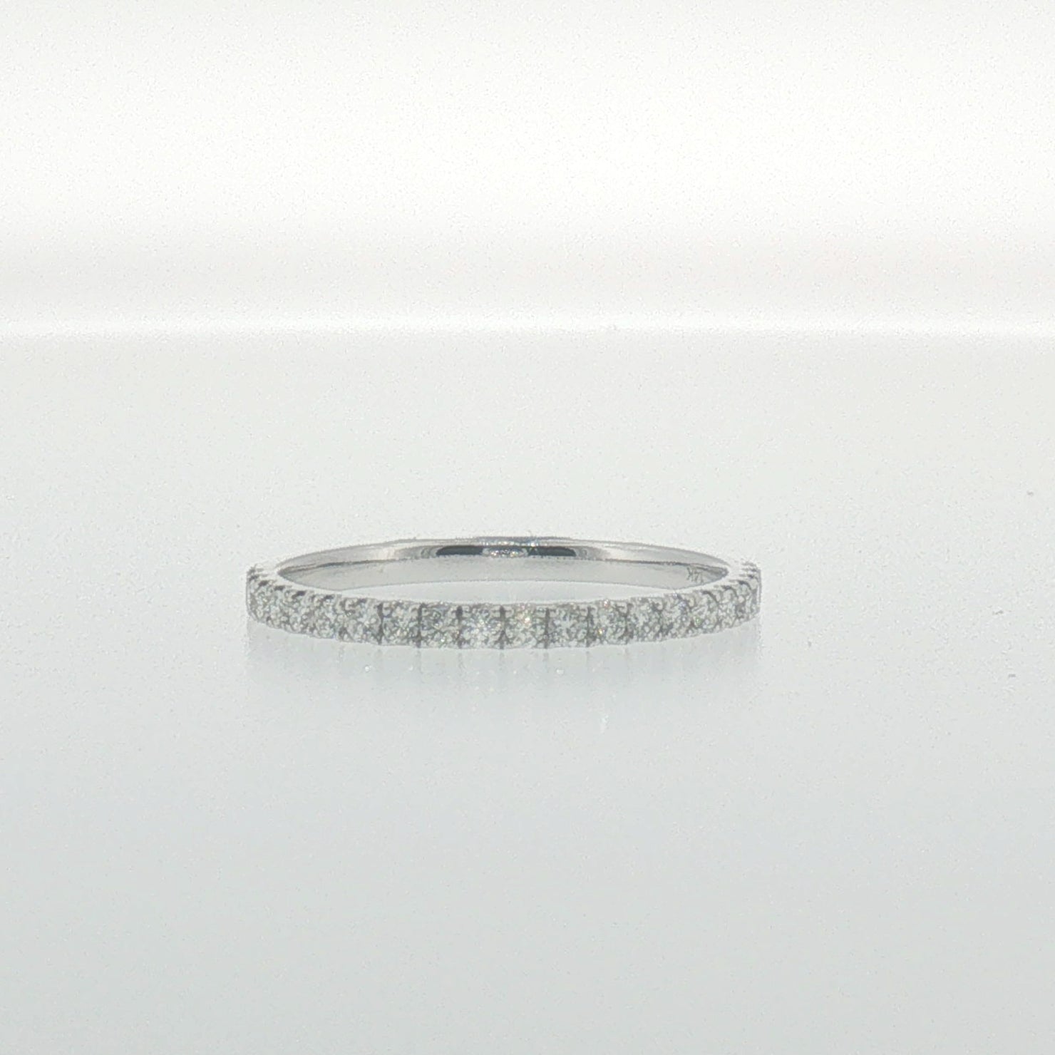 Diamond 'U' Set Band in White Gold