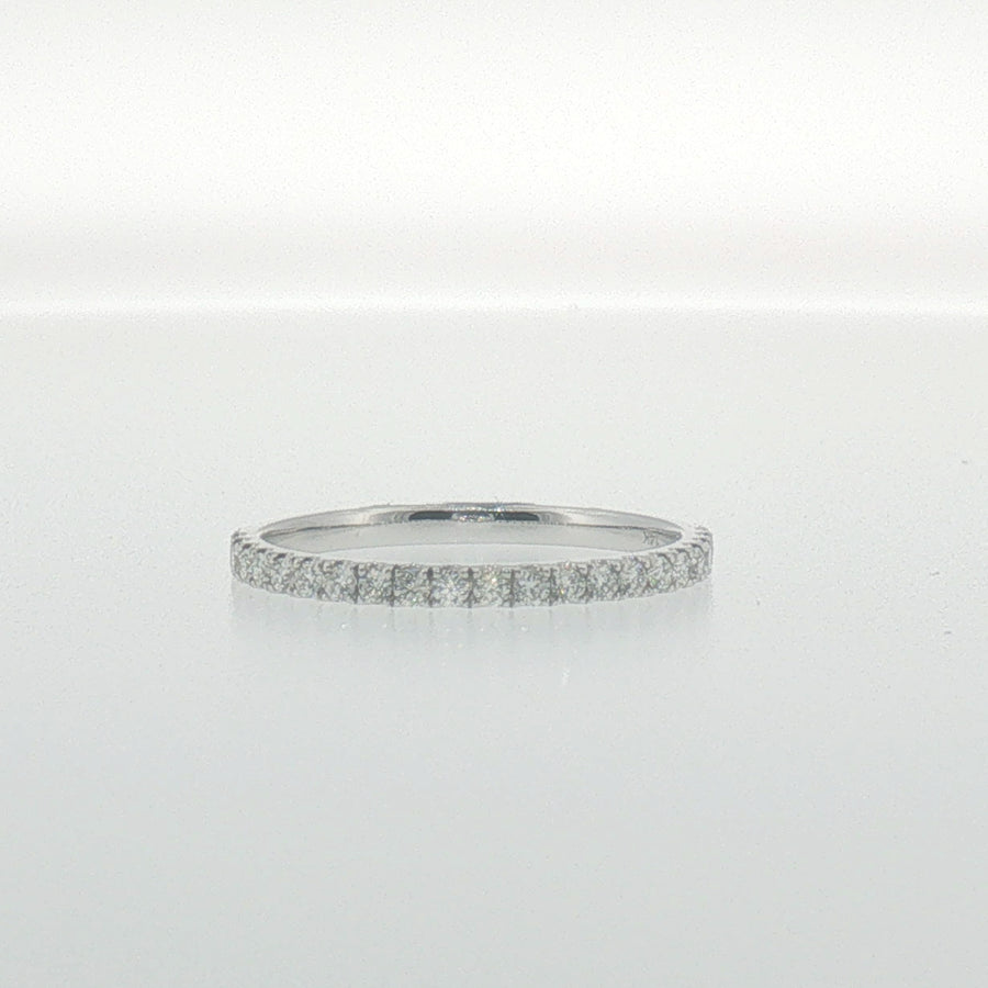 Diamond 'U' Set Band in White Gold
