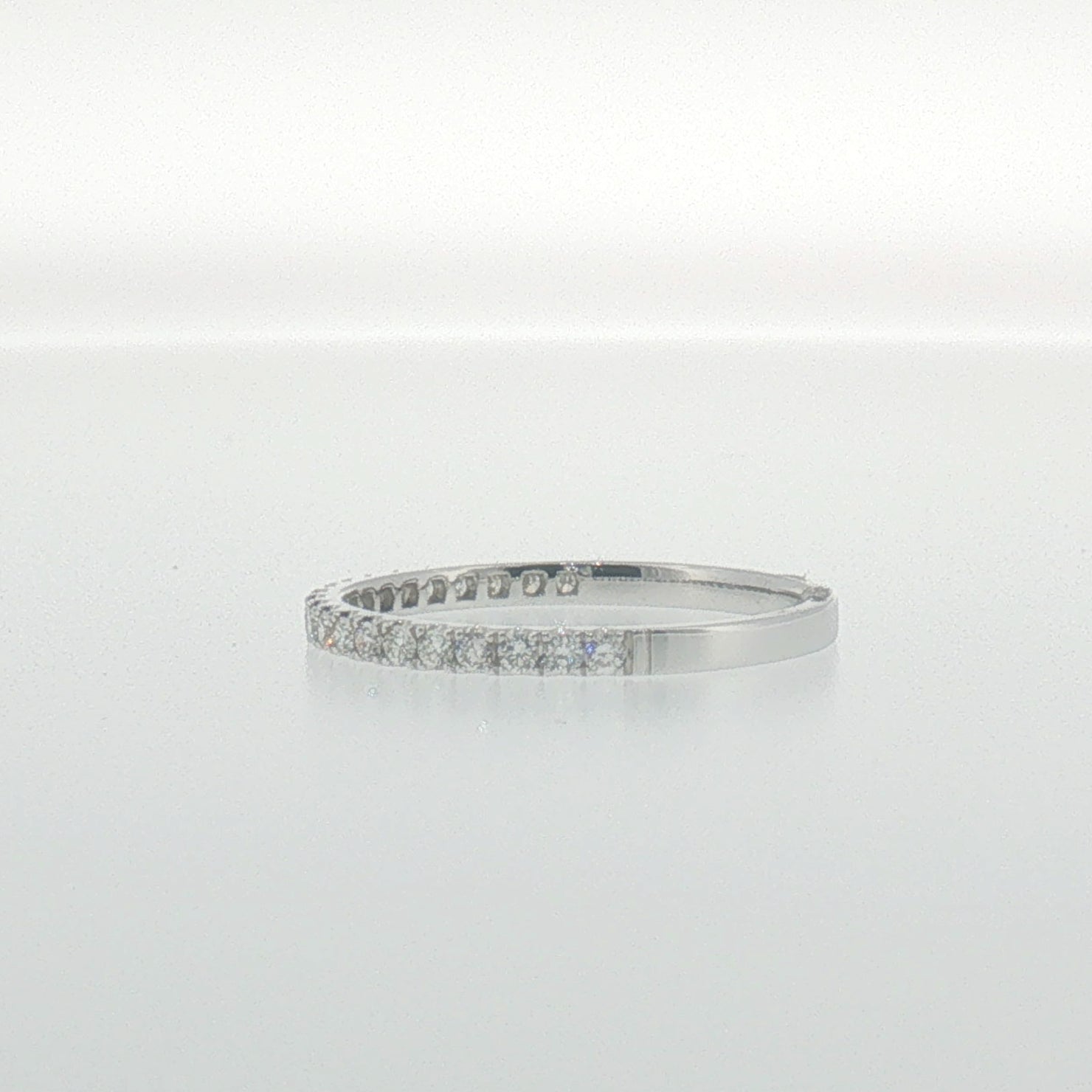 Diamond 'U' Set Band in White Gold