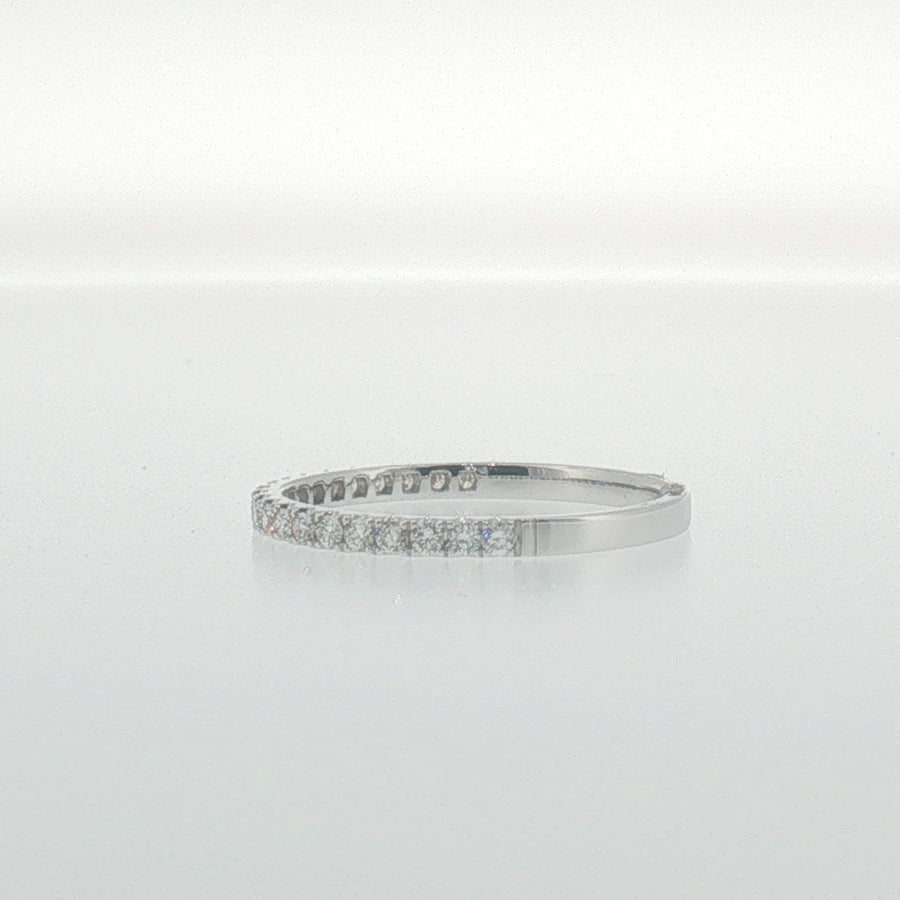 Diamond 'U' Set Band in White Gold