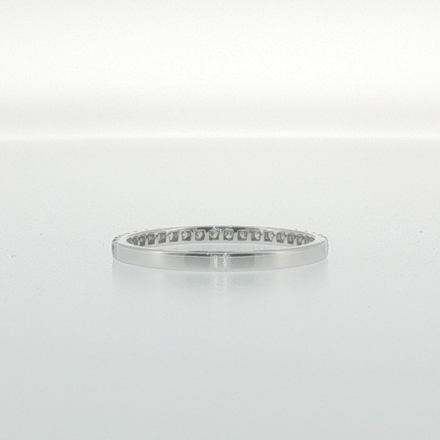Diamond 'U' Set Band in White Gold