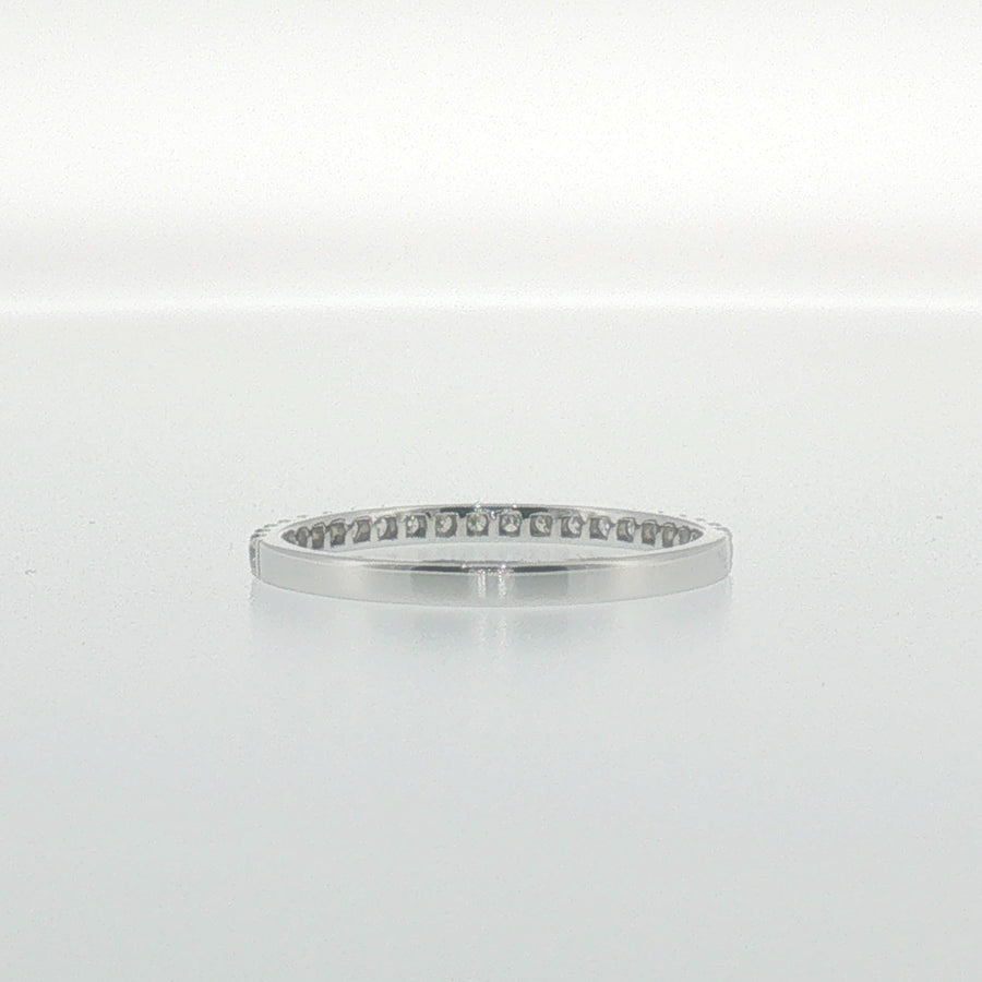 Diamond 'U' Set Band in White Gold