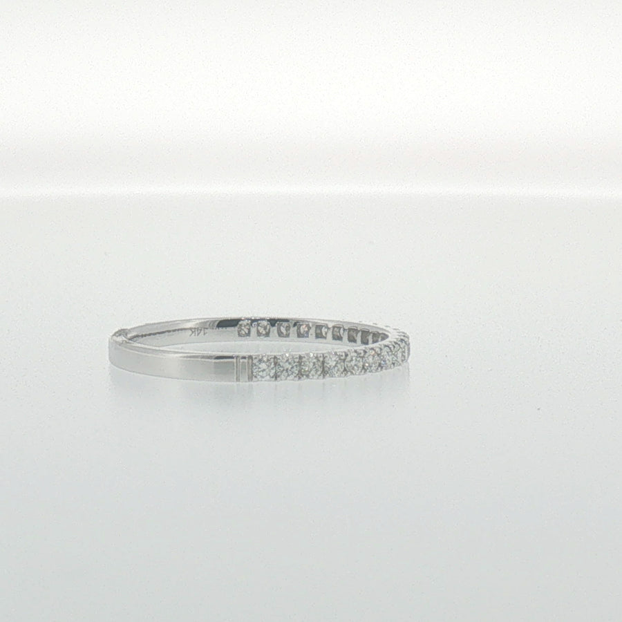 Diamond 'U' Set Band in White Gold
