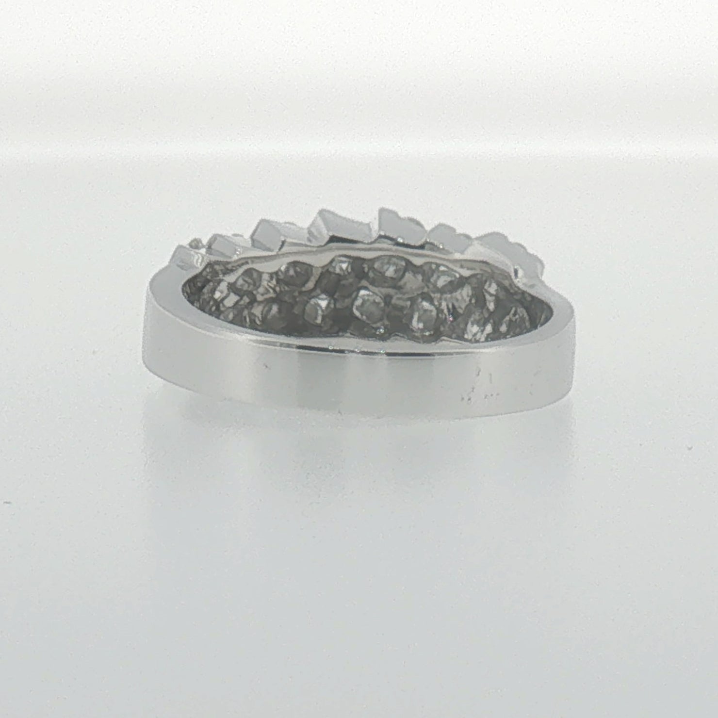 White Gold Diagonal Channel Diamond Band Ring