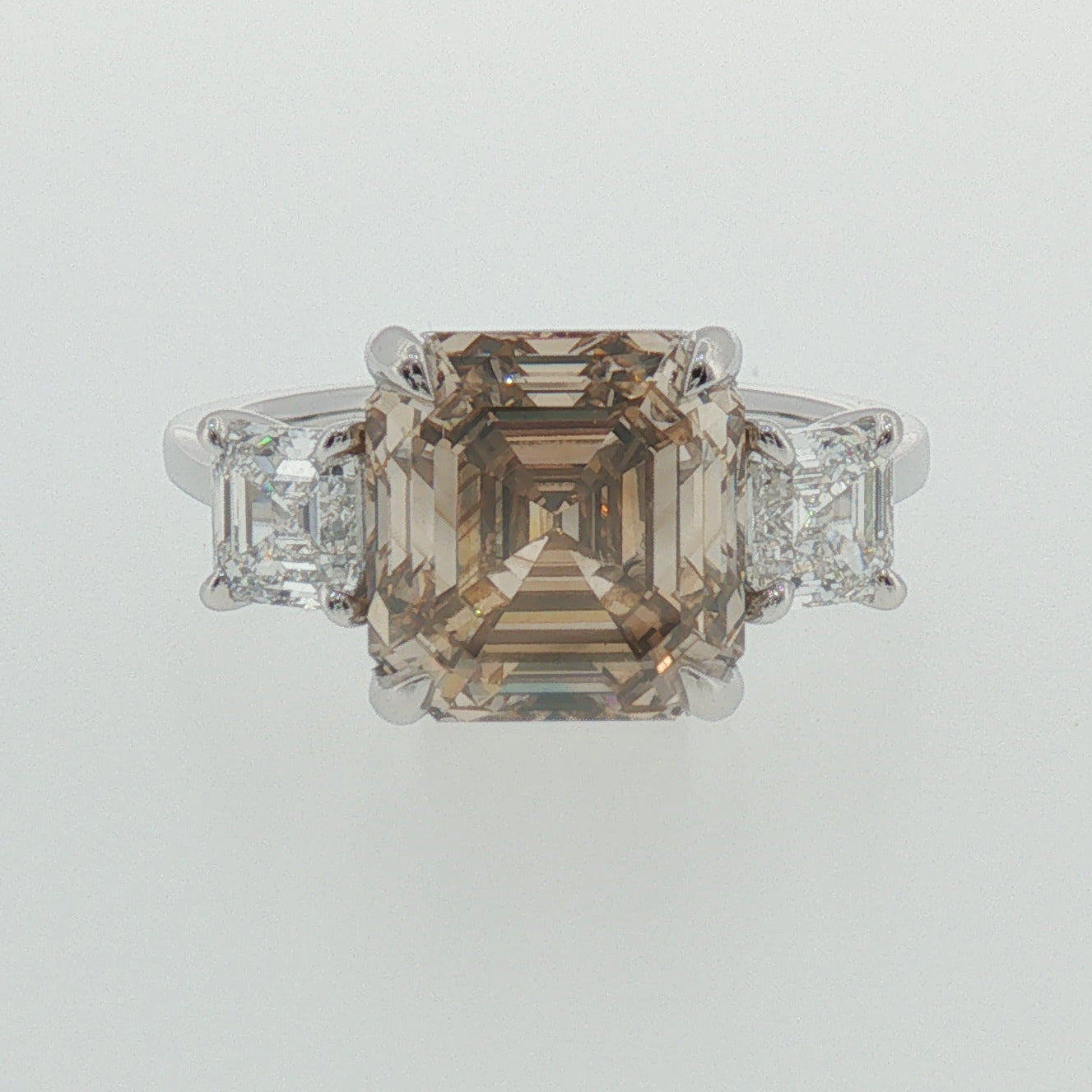 Fancy Brown Diamond Three-Stone Ring in White Gold