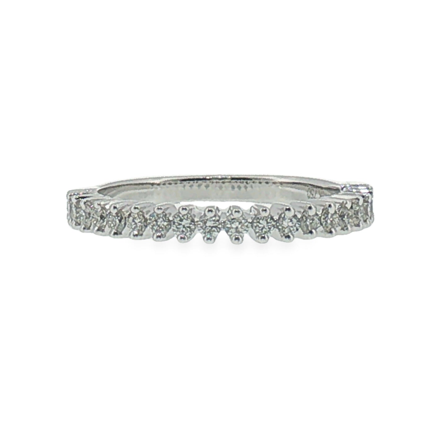 White Gold Two Prong Diamond Band