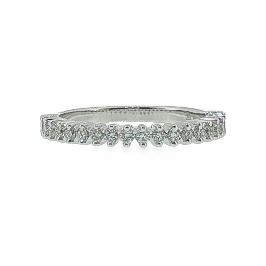 White Gold Two Prong Diamond Band