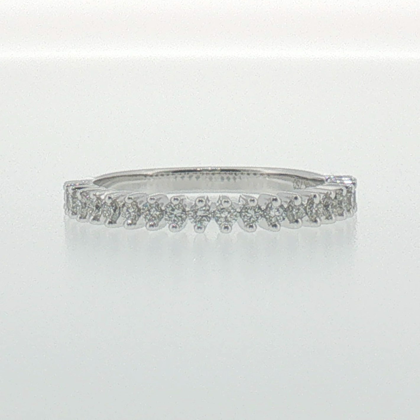 White Gold Two Prong Diamond Band