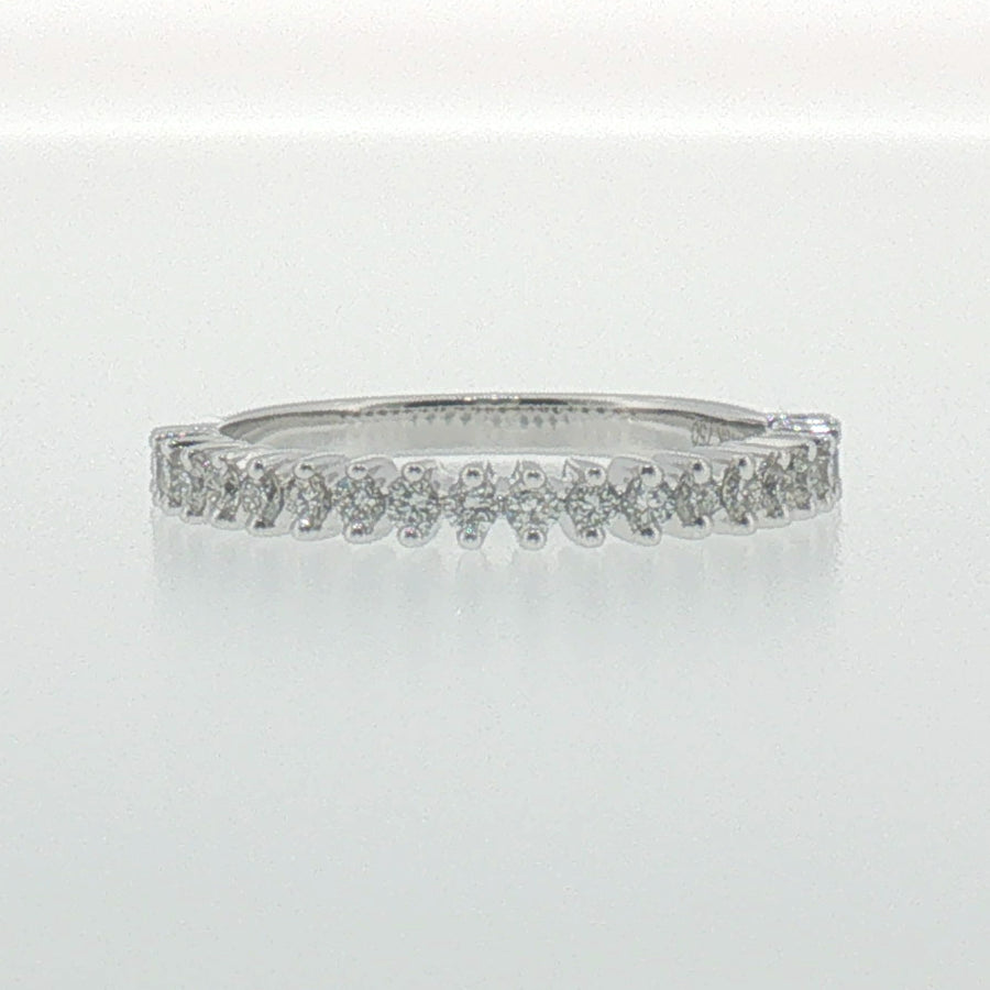 White Gold Two Prong Diamond Band