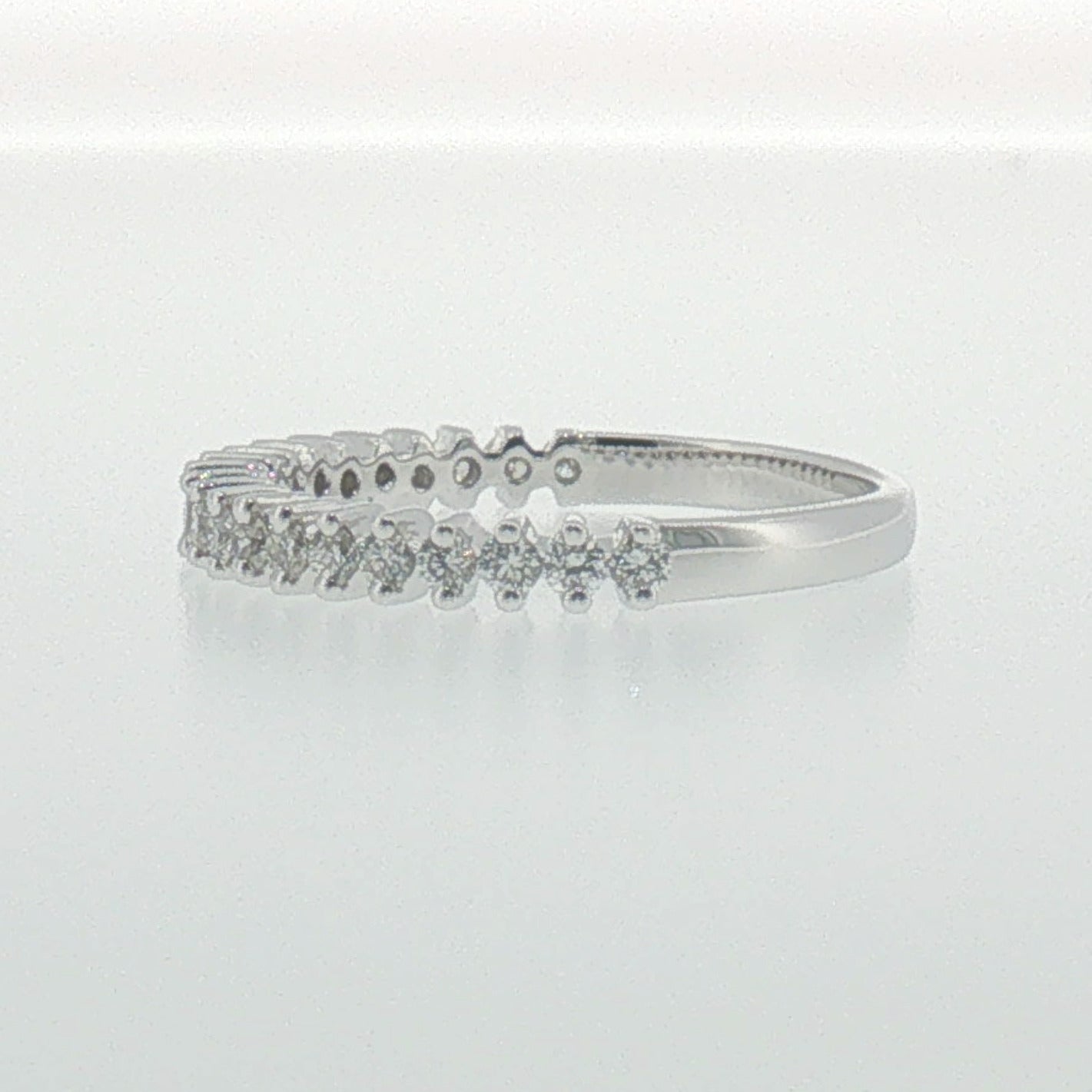 White Gold Two Prong Diamond Band
