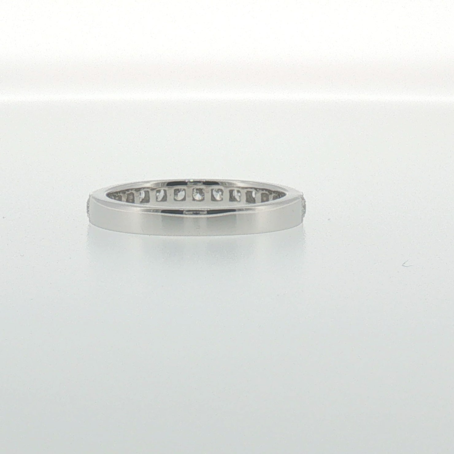 Milgrain Diamond Pave Band in White Gold