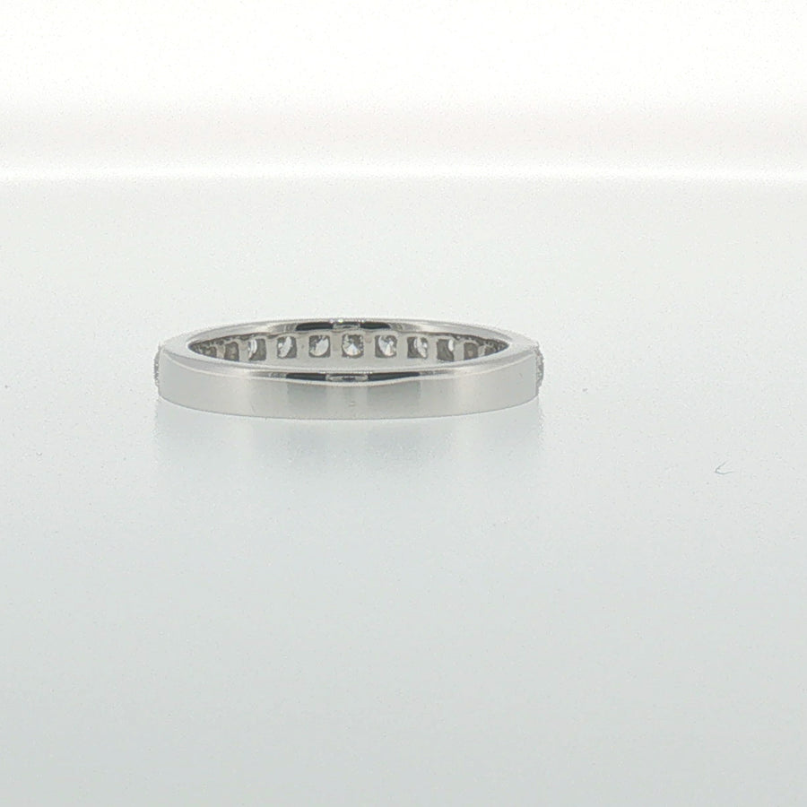 Milgrain Diamond Pave Band in White Gold