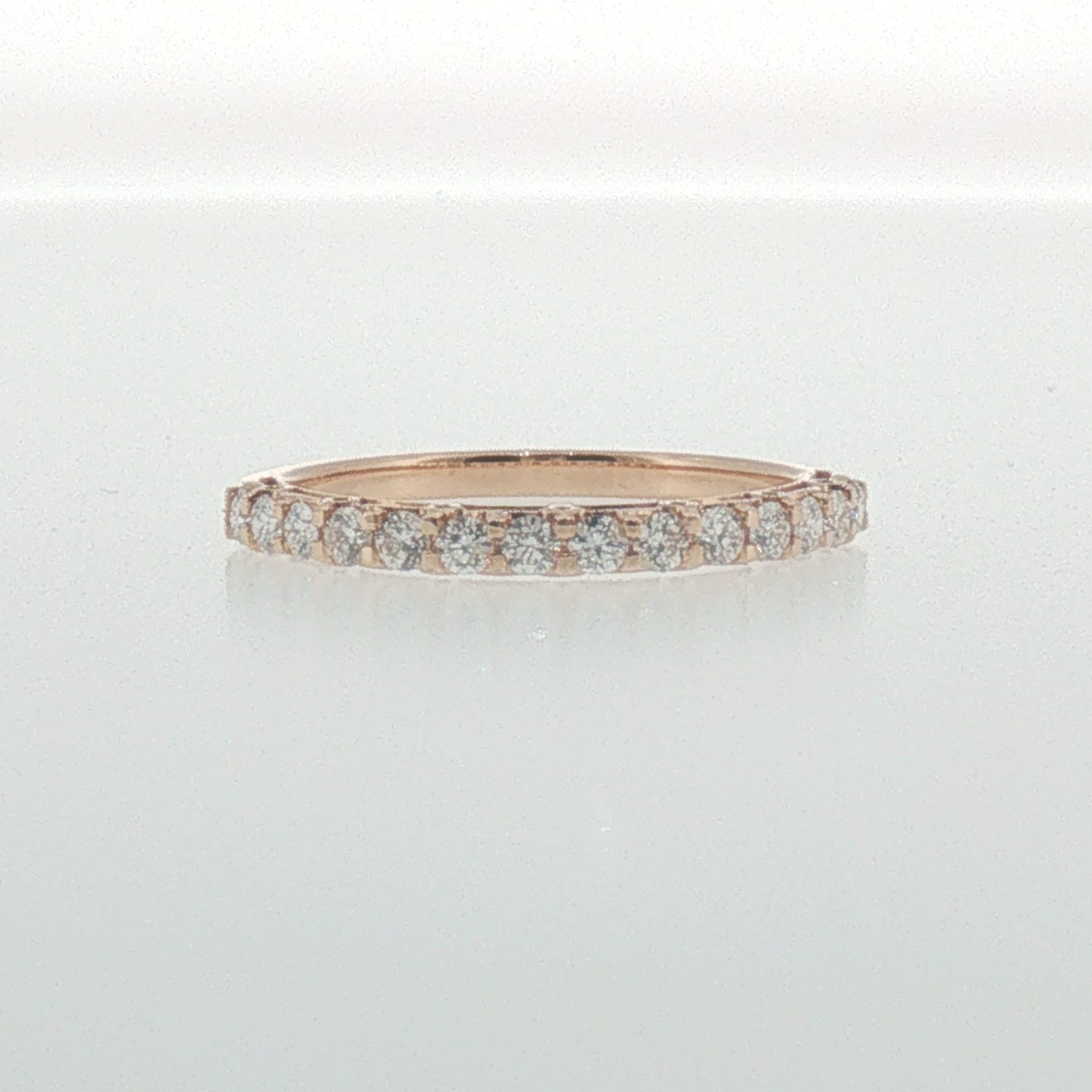 Rose Gold Shared Prong Diamond Band